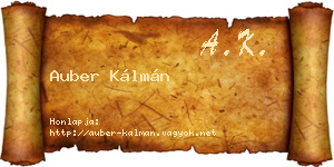 Auber Kálmán névjegykártya